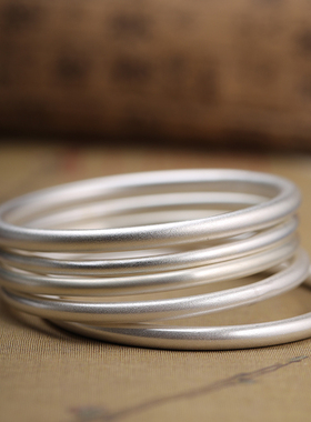 古法银手镯999足银纯手工古法