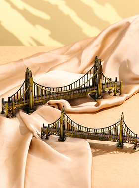 复古怀旧地标建筑金门大桥金属铁艺摆件书桌玄关餐厅柜橱窗装饰品