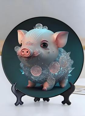 12生肖高清卡通圆形桌面摆件