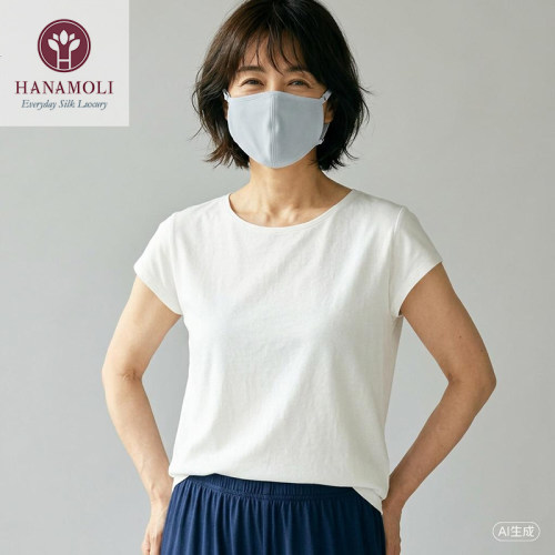 HANAMOLI真丝口罩薄款蕾丝透气女夏季防紫外线防尘防辐射亲肤透气 - 图1