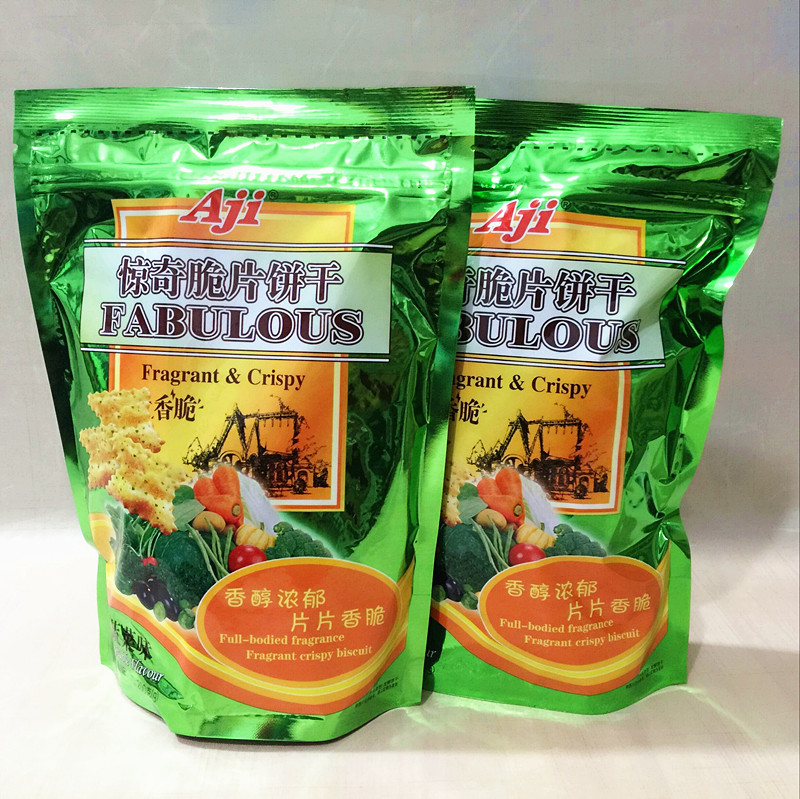 Aji惊奇脆片饼干起士蔬菜洋葱泡菜蜂蜜黄油味200g*3包小吃零食品 - 图0