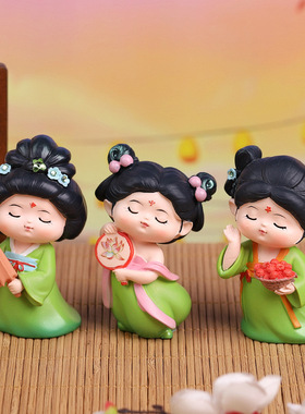 国潮古风娃娃唐宫夜梦摆件