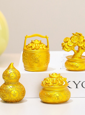 桌面招财葫芦聚宝盆小摆件