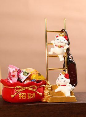 创意客厅玄关入户门招财猫摆件