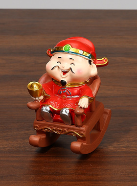 喜庆可爱财神爷桌面小摆件