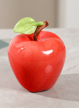 创意仿真陶瓷苹果装饰摆件
