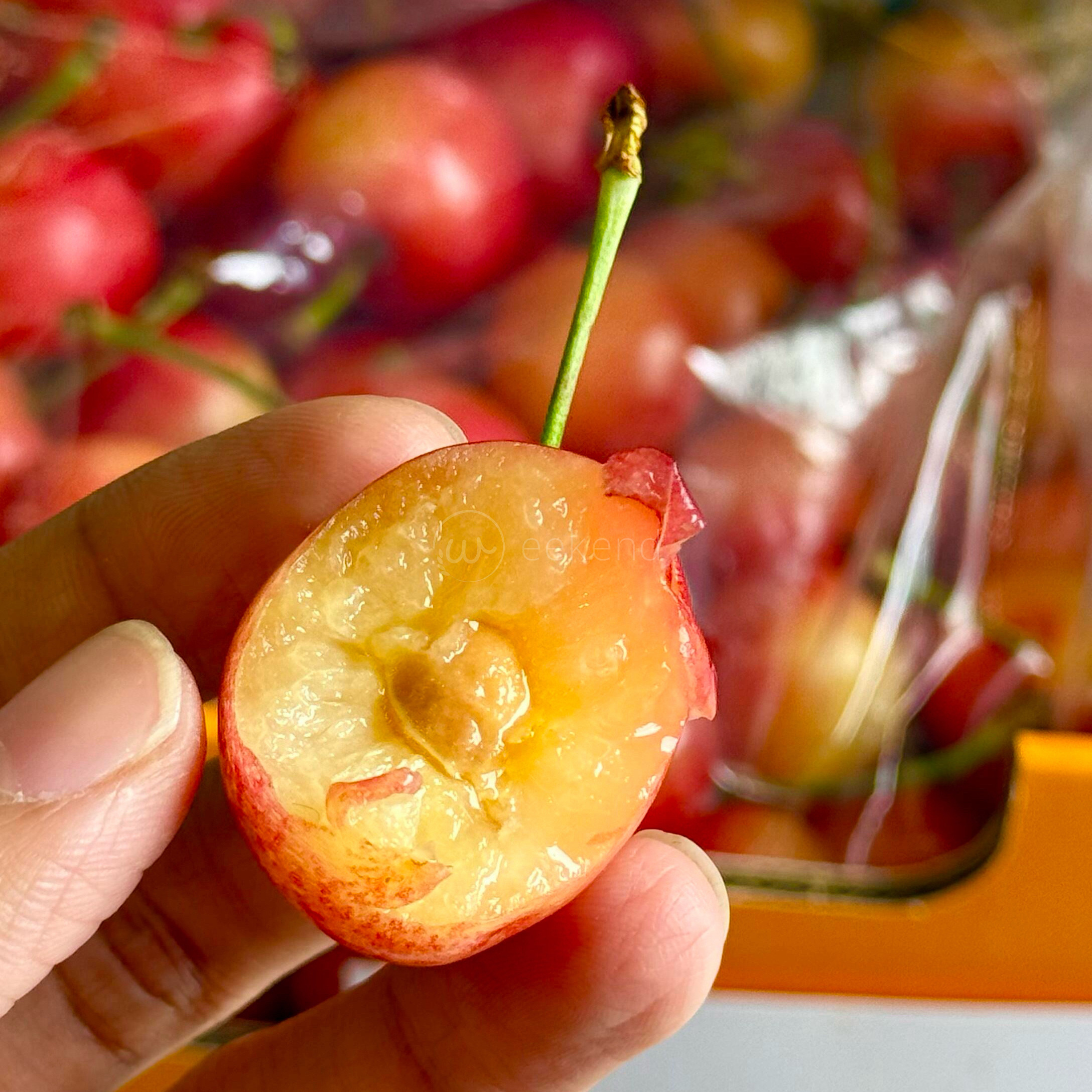 现货智利进口雷尼尔黄金车厘子新鲜水果4JJJJ黄色大樱桃2斤礼盒,淘宝优惠券,粉丝福利购,淘宝优惠卷