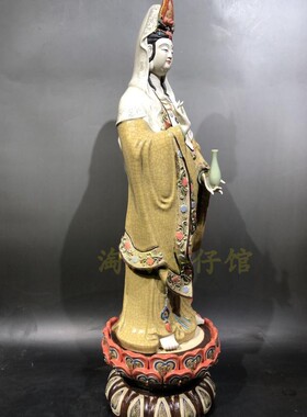 客厅招财摆件站莲大观世音