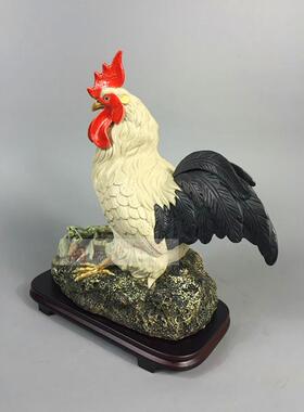 客厅生肖摆件竹报平安鸡