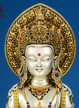 白铜雕花精工长寿佛铜摆件