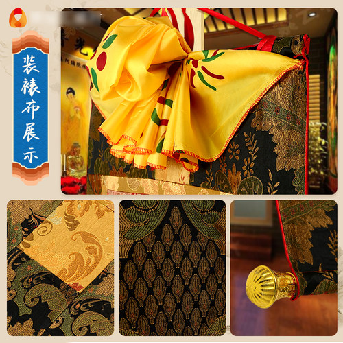 唐卡黄财神挂画西藏双层加厚客厅玄关用品卷轴画财神画像 - 图1