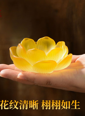 藏村七彩琉璃莲花酥油灯灯座长明灯灯盏敬佛灯供佛灯蜡烛台摆件