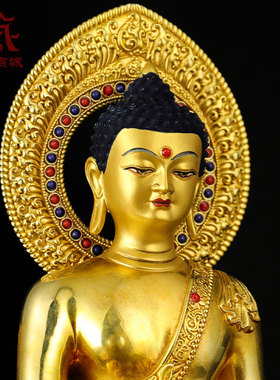 全鎏金药师佛铜像摆件