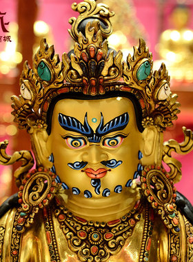 尼泊尔进口黄财神铜像