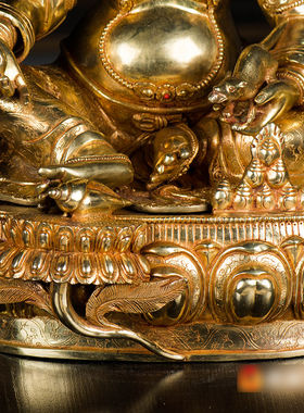 黄财神尼泊尔手工居家摆件铜像