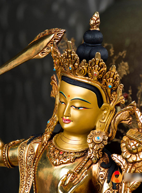 鎏金尼泊尔手工铜像室内摆件