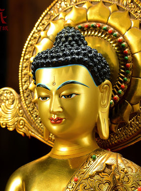 全鎏金药师佛铜像摆件