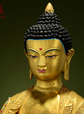 全鎏金阿弥陀佛铜像摆件