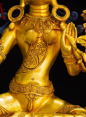 家居装饰品绿度母铜像摆件