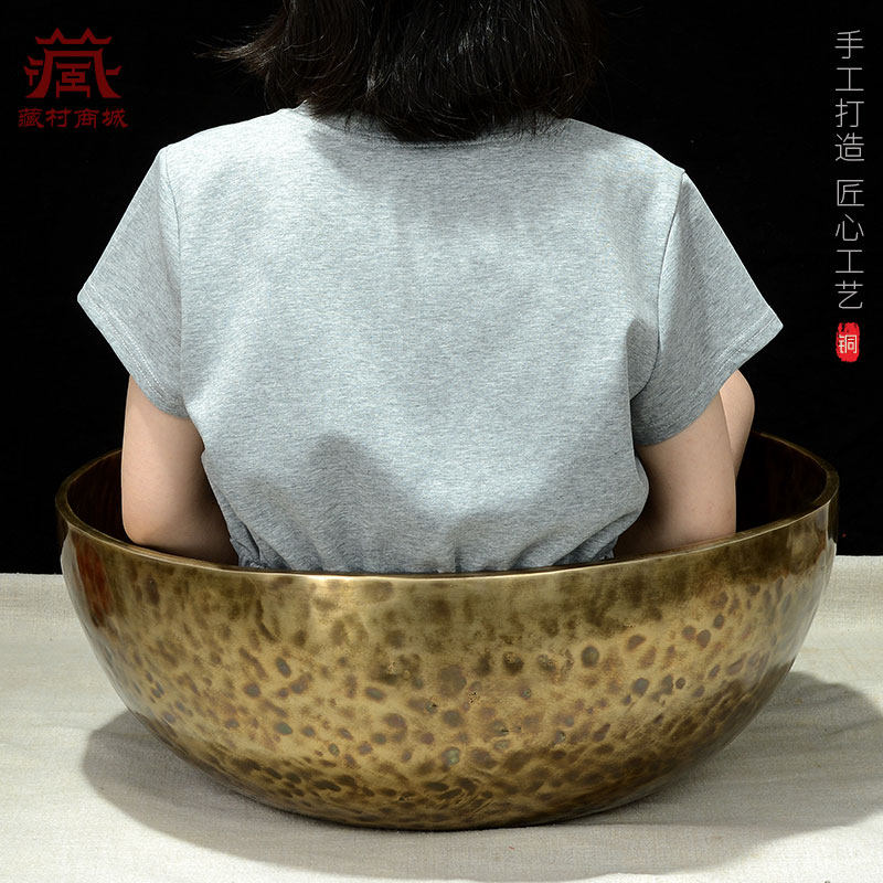 藏村尼泊尔手工大地颂钵大脚钵SPA理疗疗愈钵钵音碗颂钵铜磬,淘宝优惠券,粉丝福利购,淘宝优惠卷