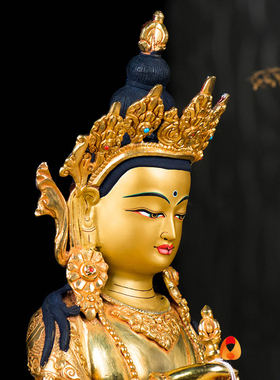 尼泊尔手工全鎏金摆件铜像