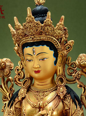 全鎏金白度母铜像家用