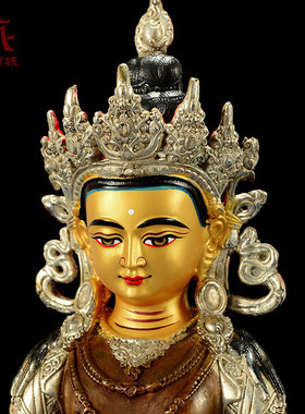 藏村精工仿古《常寿佛》室内家用《长寿佛》桌面铜摆件