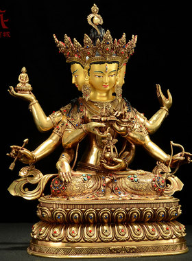 全鎏金尊胜佛母铜像摆件