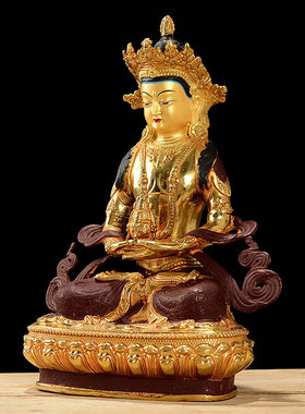 居家桌面摆件铜半鎏金雕花