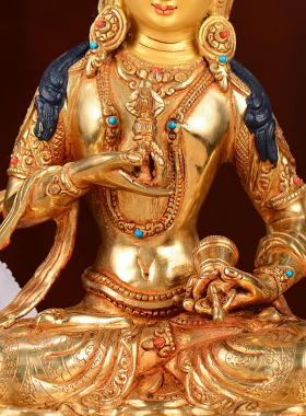 尼泊尔手工铜鎏金摆件