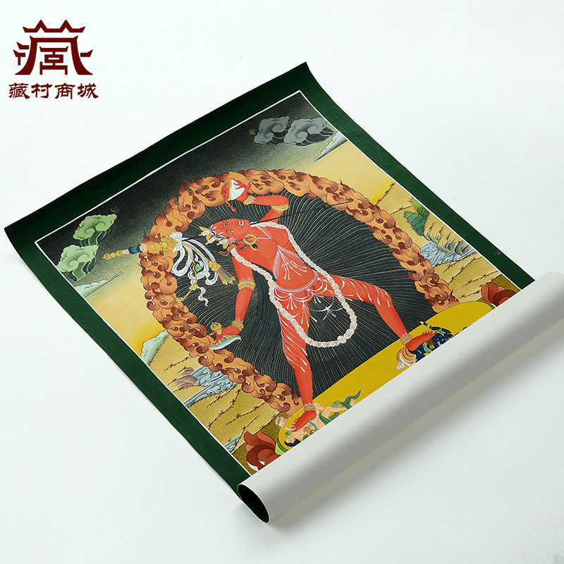 藏村矿物颜料画心金刚瑜伽母手绘唐卡尼泊尔进口墙壁装饰挂画像