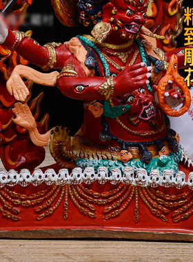 尼泊尔彩绘雕花摆件铜