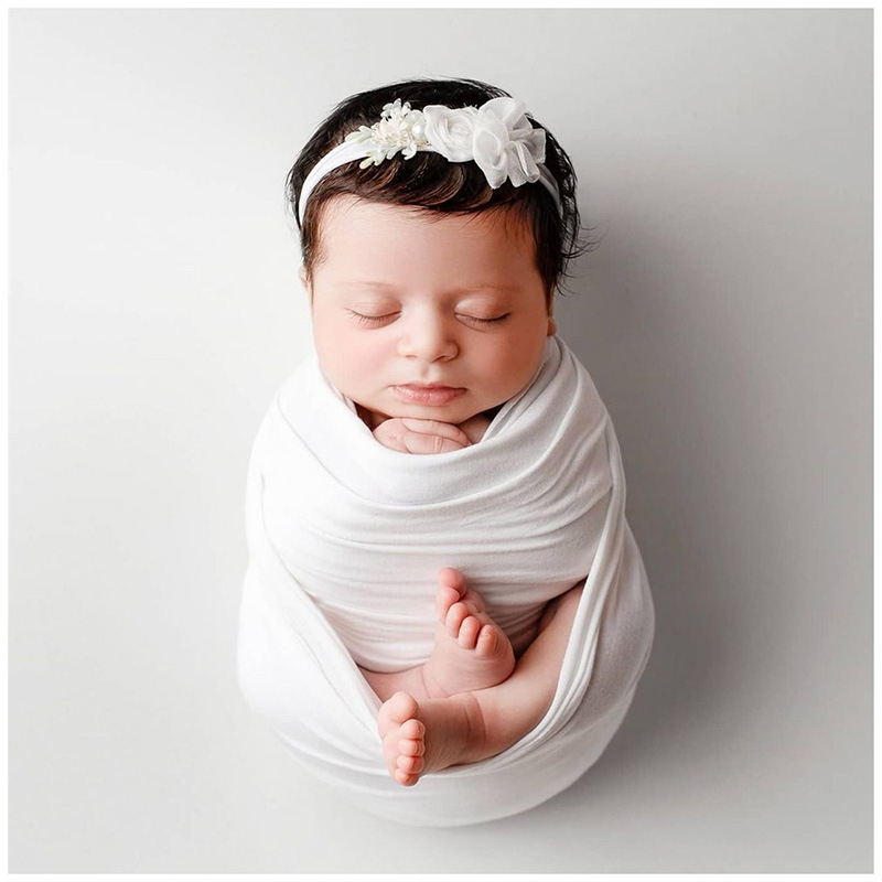 新生儿摄影服装高弹力裹布影楼宝宝拍照道具天丝棉裹巾婴儿月子照 - 图0