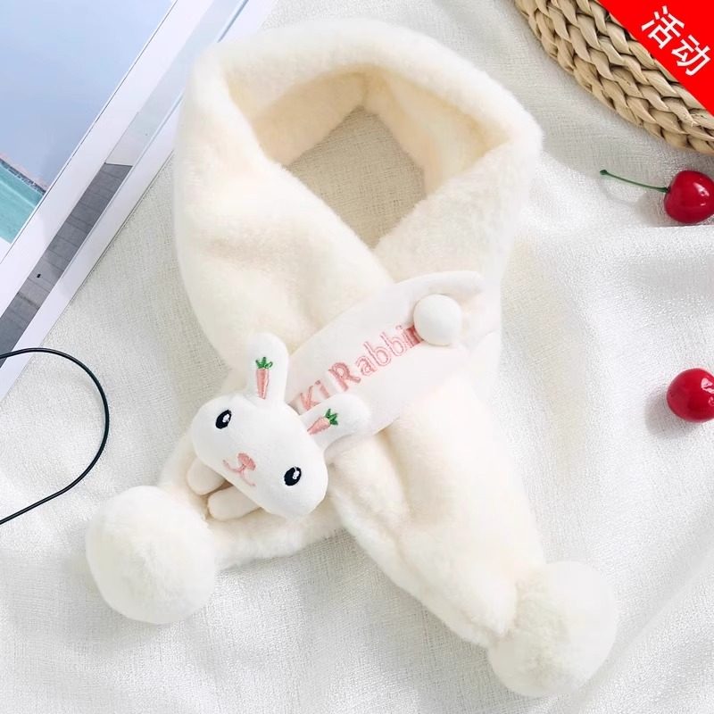 儿童围巾男女新款秋冬季交叉加厚卡通韩版仿兔绒超萌萌熊宝宝围脖,淘宝优惠券,粉丝福利购,淘宝优惠卷