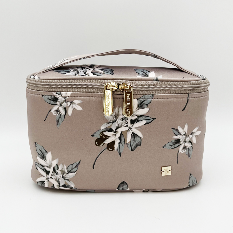 petit trouver 咖啡豆花手提小化妆包 迷你小桶包 半圆梯形杂物包 - 图3