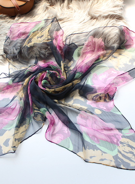 蚕丝真丝夏季薄款透气女大方巾