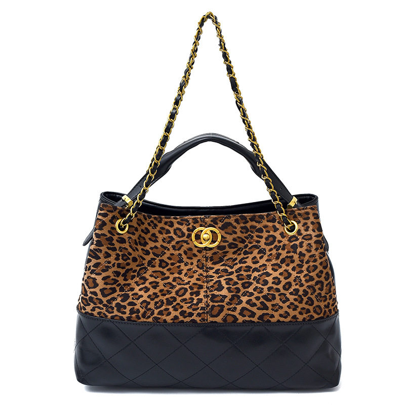 百搭时尚豹纹小众菱格链条水桶包 2025女气质爆款休闲手提斜挎包N,淘宝优惠券,粉丝福利购,淘宝优惠卷