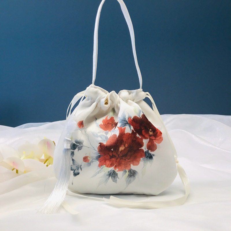 2026闪光欧根纱印花汉服包包 古风中国国风水墨画水桶抽绳包布包Z,淘宝优惠券,粉丝福利购,淘宝优惠卷