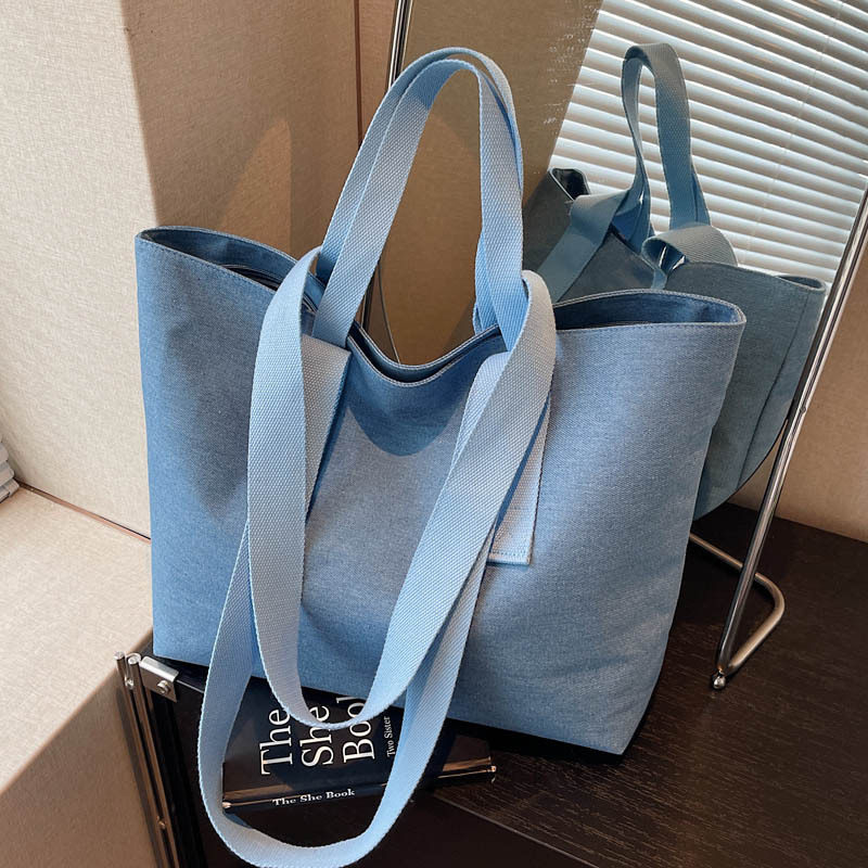 帆布包女 大容量2025新秋冬百搭简约单肩包休闲大学生上课托特包N,淘宝优惠券,粉丝福利购,淘宝优惠卷