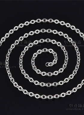 钛钢锤十字小项链女不锈钢O字压扁锁骨链项饰品 日韩吊坠服饰配链