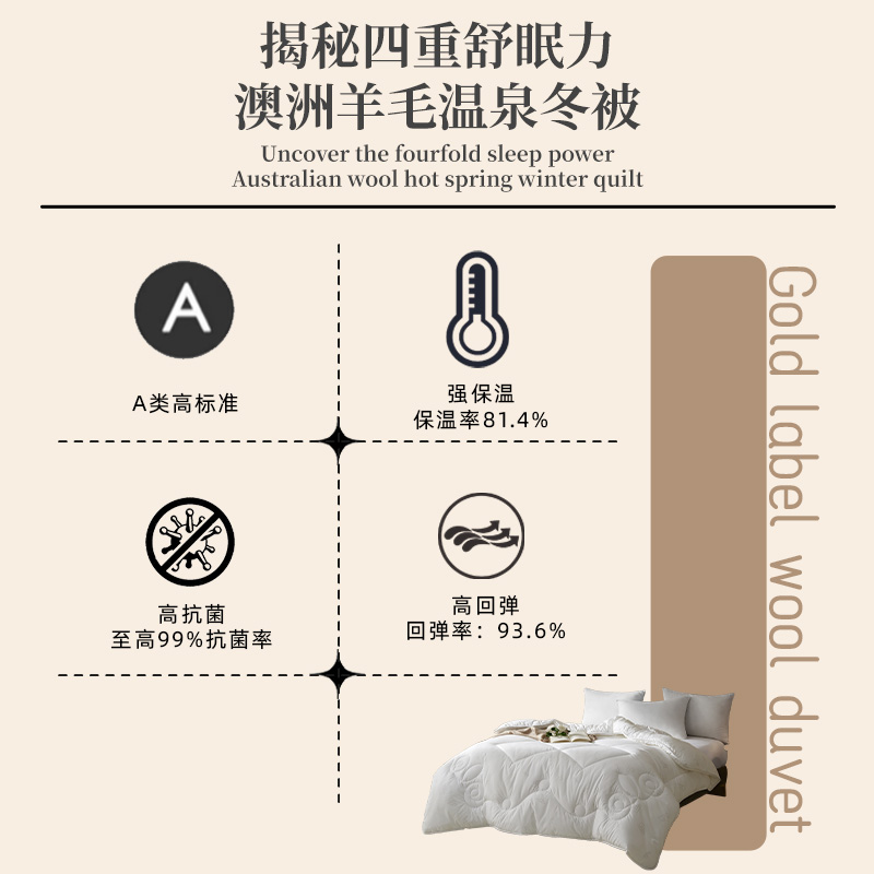 小绵羊官方家纺床品春秋四季加厚宿舍纯羊毛冬被被芯被子羊绒被