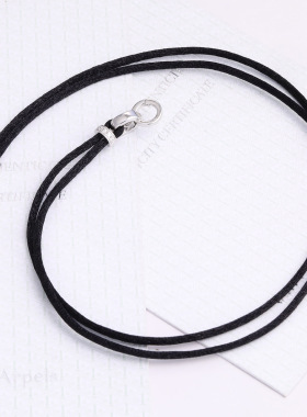 纯银镀金万能扣项链挂绳吊坠玉坠佛牌配绳毛衣链黑绳简约百搭绳子