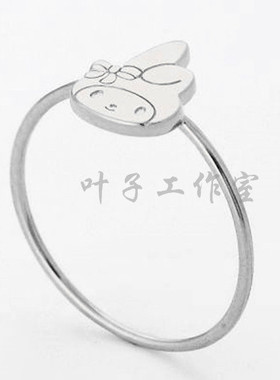 美乐蒂兔子925纯银戒指