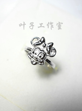 卡通动物米妮925纯银戒指