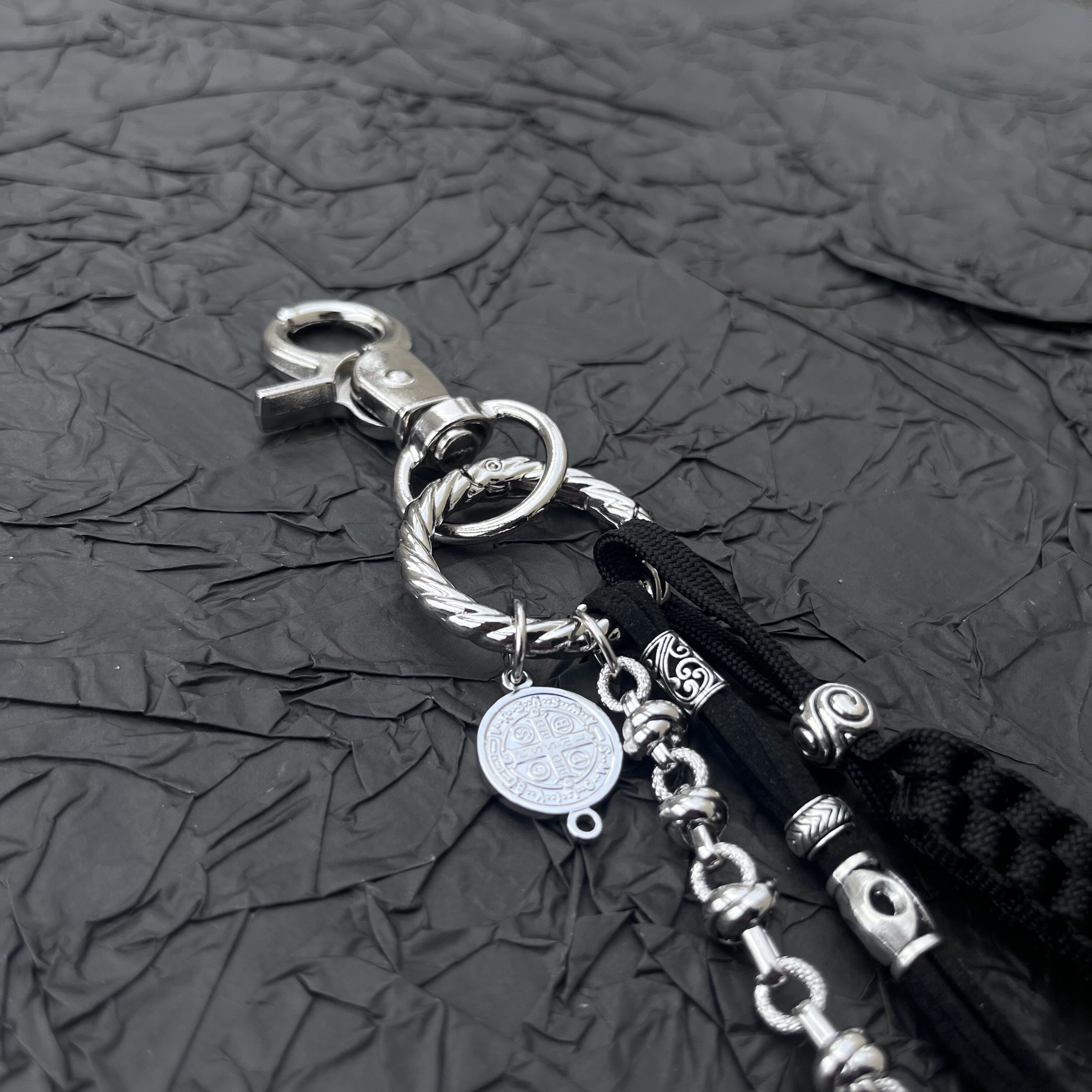 cleanfit原创手工串珠编织裤链挂饰配件腰间饰品挂饰金属质感配饰