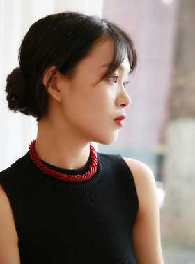 小众设计vintage琉璃925银项圈