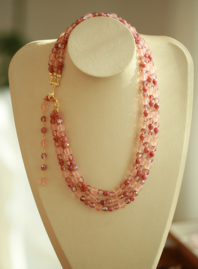 捷克珠女法式复古多层项链