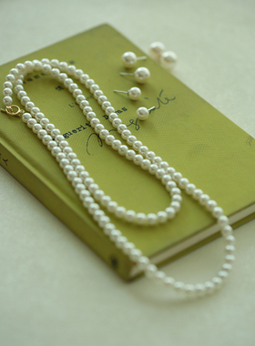 水晶珍珠女轻奢项链优雅知性