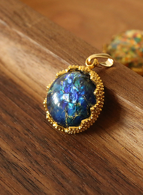 VINTAGE石七美产欧泊琉璃毛衣链