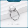 S925 silver freshwater nucleated white pearl ring 11-12mm C1228